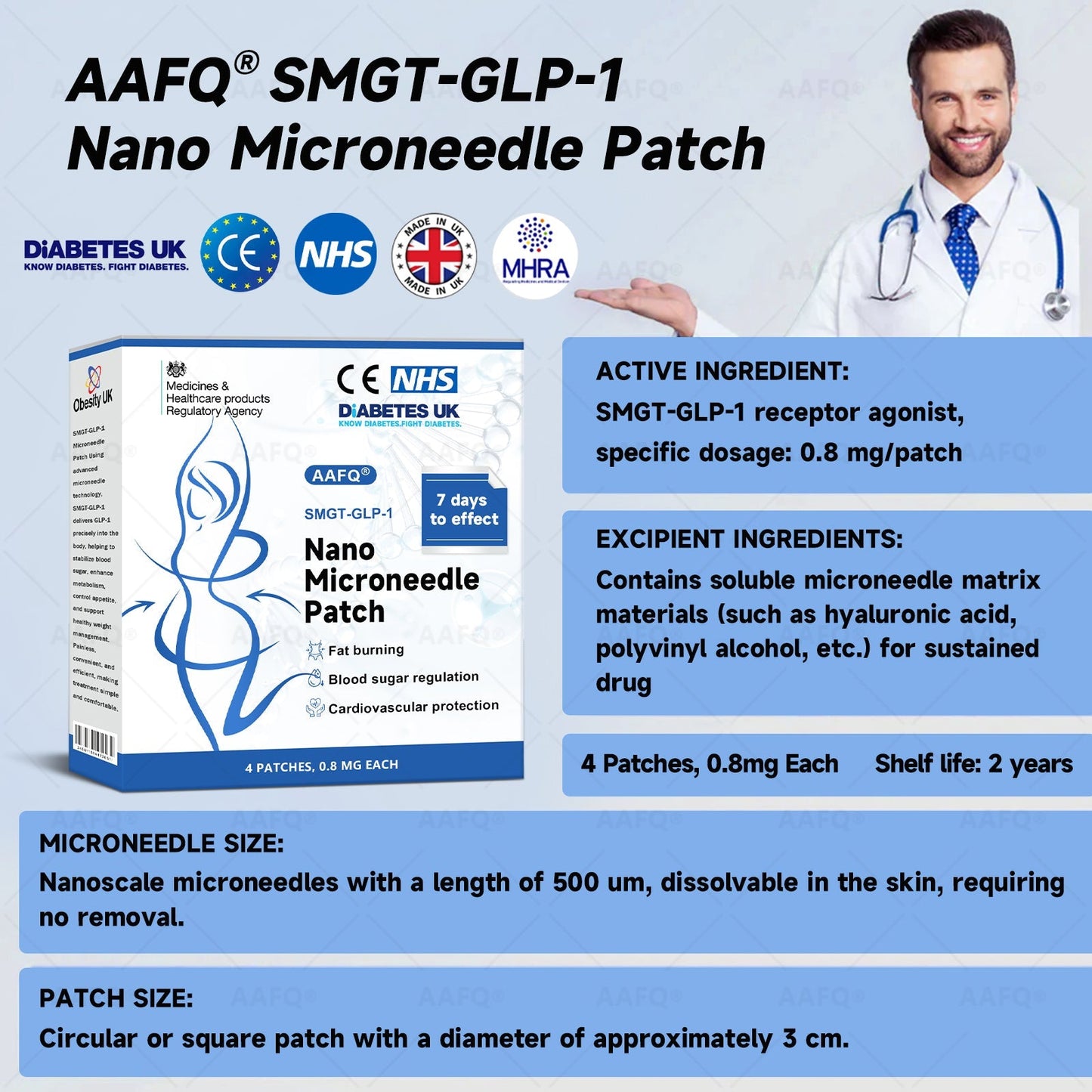 [See results in 7 days]💎AAFQ® 𝐒𝐌𝐆𝗧-𝗚𝐋𝐏-1 Nano 𝐌𝐢𝐜𝐫𝐨𝐧𝐞𝐞𝒅𝒍𝒆 𝗣𝐚𝐭𝐜𝐡（Painless, long-lasting, addressing 𝗱𝗶𝗮𝗯𝗲𝘁𝗲𝘀, 𝗼𝗯𝗲𝘀𝗶𝘁𝘆, and cardiovascular diseases）